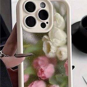 1pc Rainwater Tulip Personalized Pattern Full Camera Lens Cover Phone Case